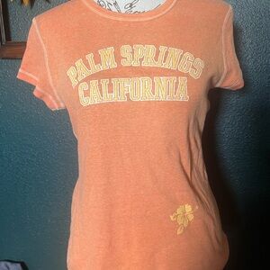 Vintage ribbed neon orange shirt